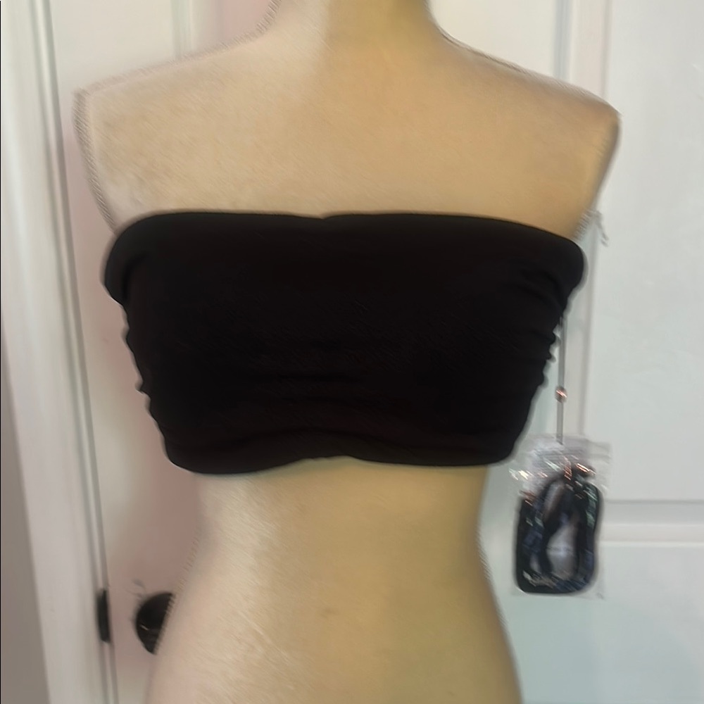 Black Strapless Bikini Top